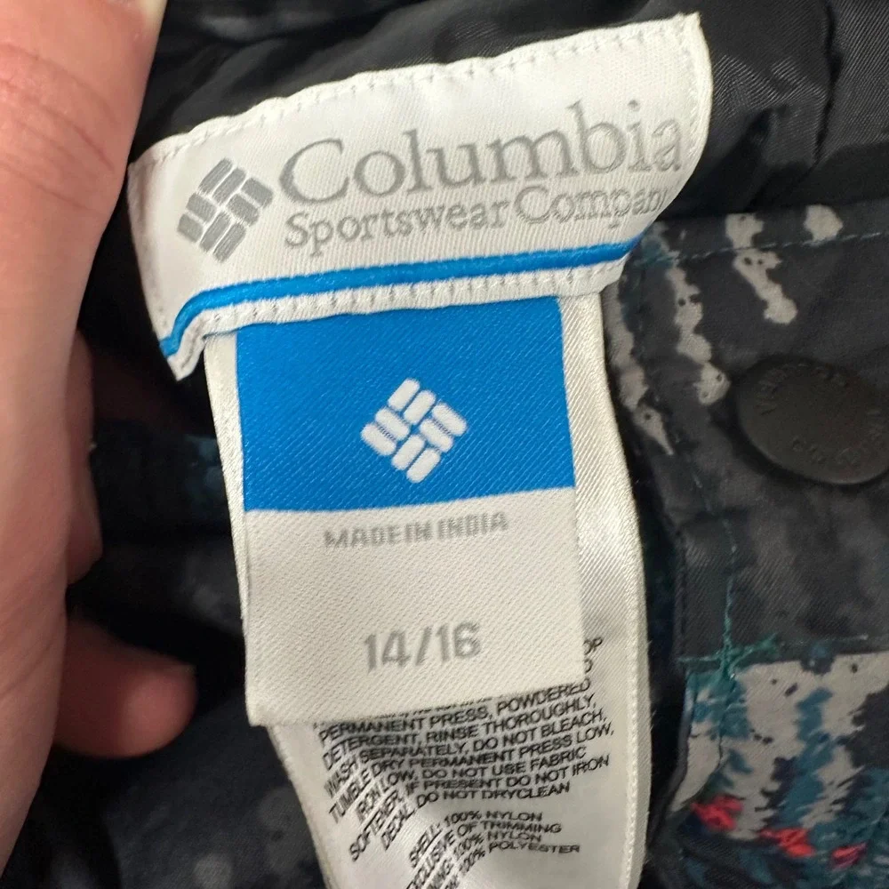 Columbia Sportswear Youth Boys Blue Grey Plaid‎ Insulated Ski Snow Pants 14/16